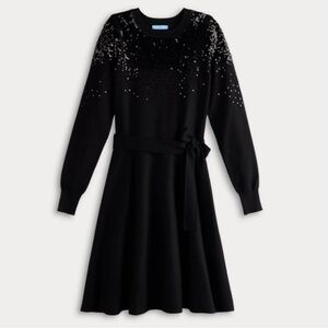 Draper James Black Sweater with Silver Sequins
